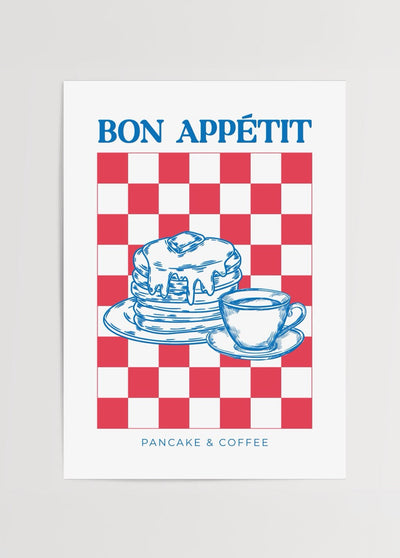 Bon Appétit – Pancake & Coffee Poster Print