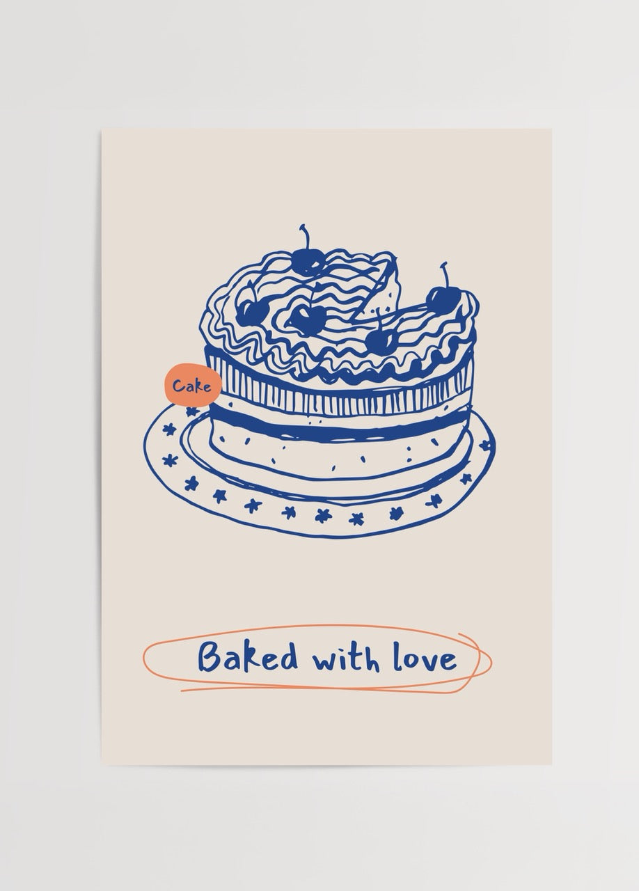 Illustration of a cake with the text &