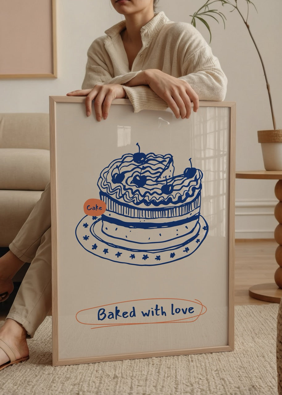 Illustration of a cake with the text &