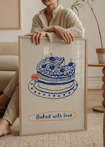 Illustration of a cake with the text &