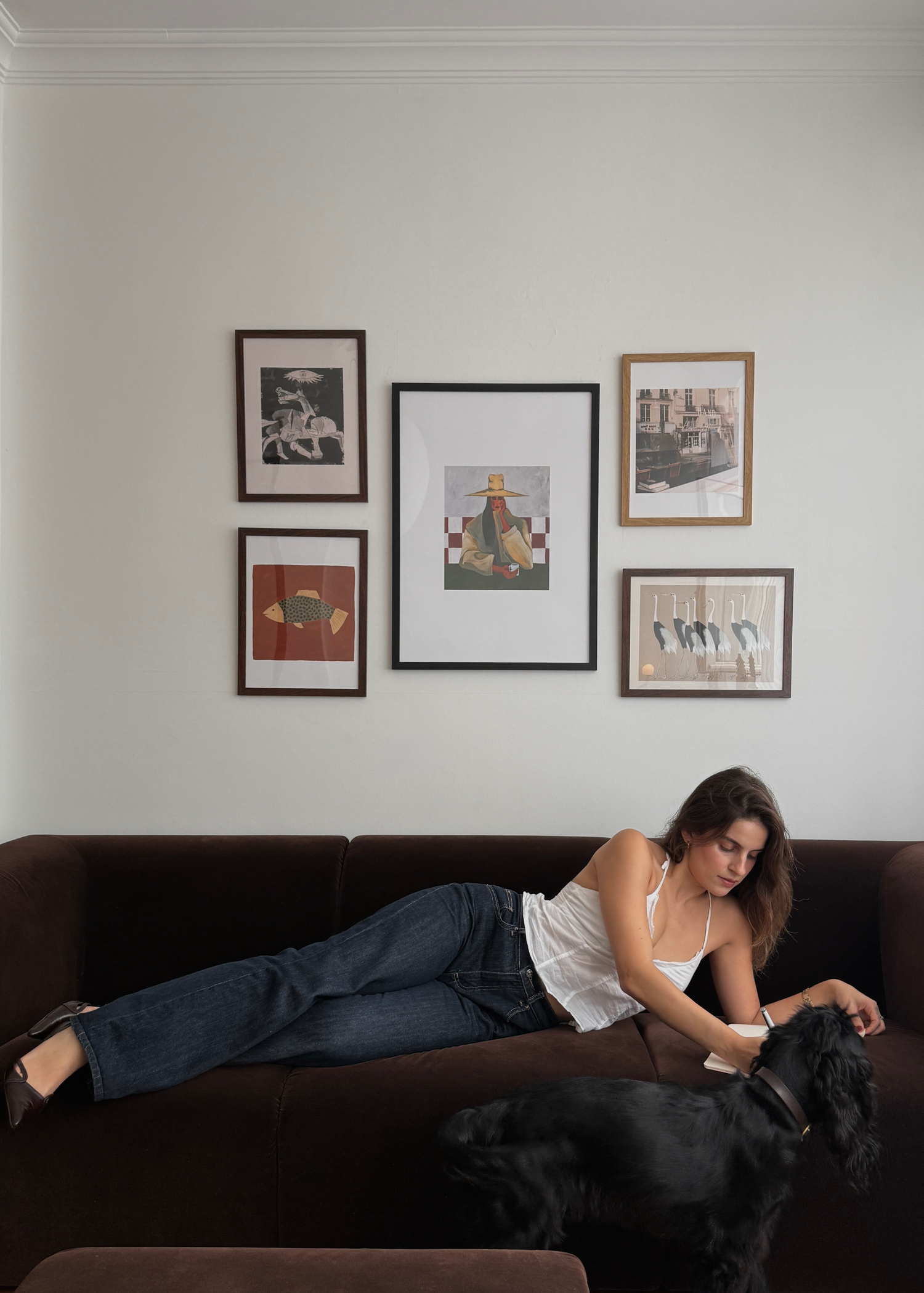A stylish gallery wall art set featuring calming and cultural designs.
