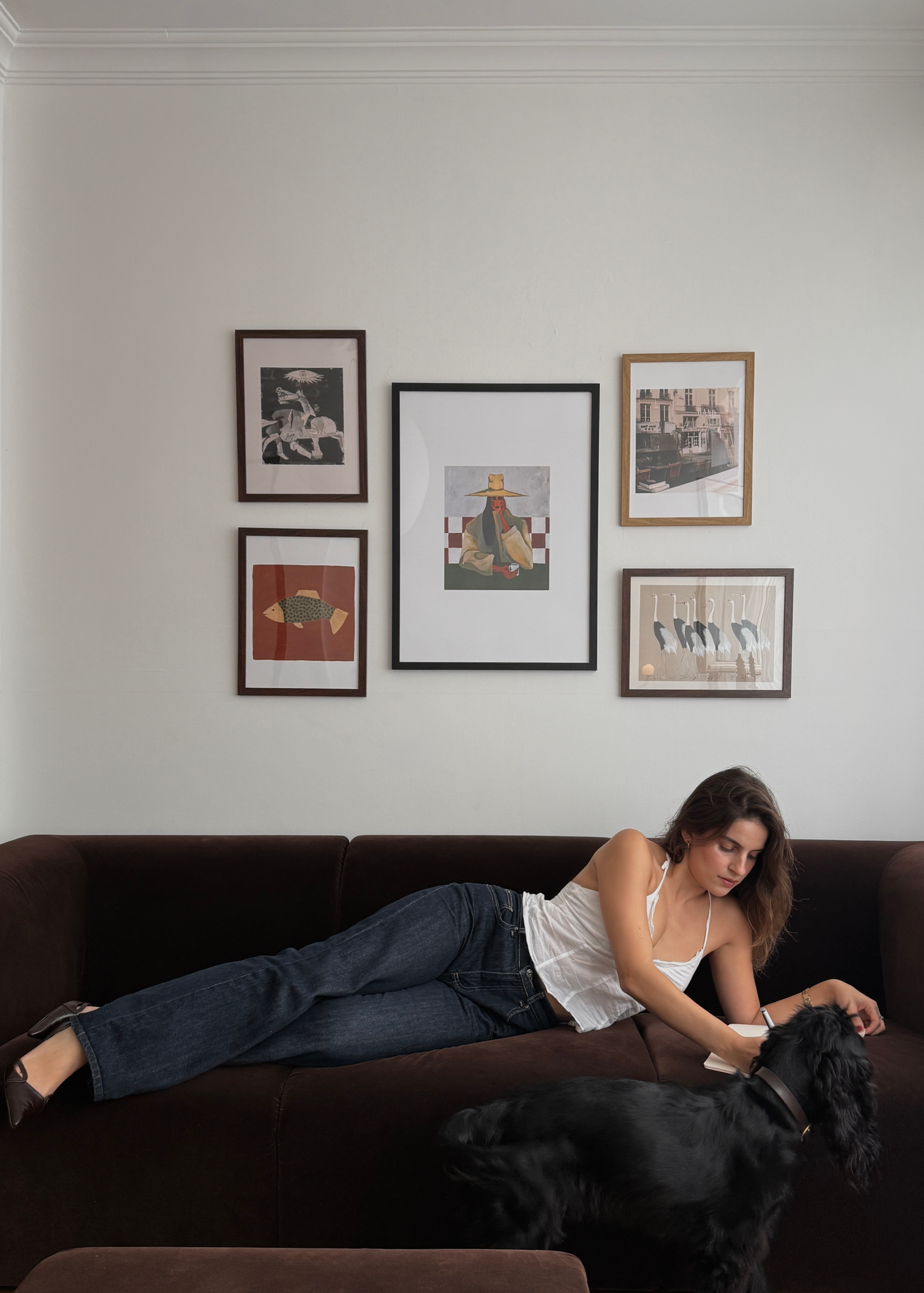 A stylish gallery wall art set featuring calming and cultural designs.