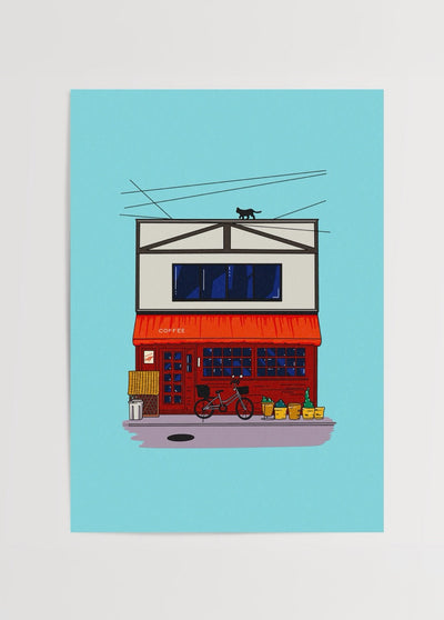 Cat on the Roof – Poster Print