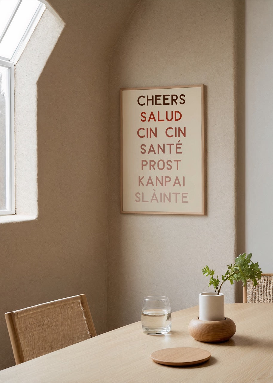 A typography poster featuring various ways to say &