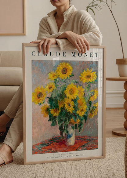 Vibrant sunflower bouquet artwork for stylish home decor.