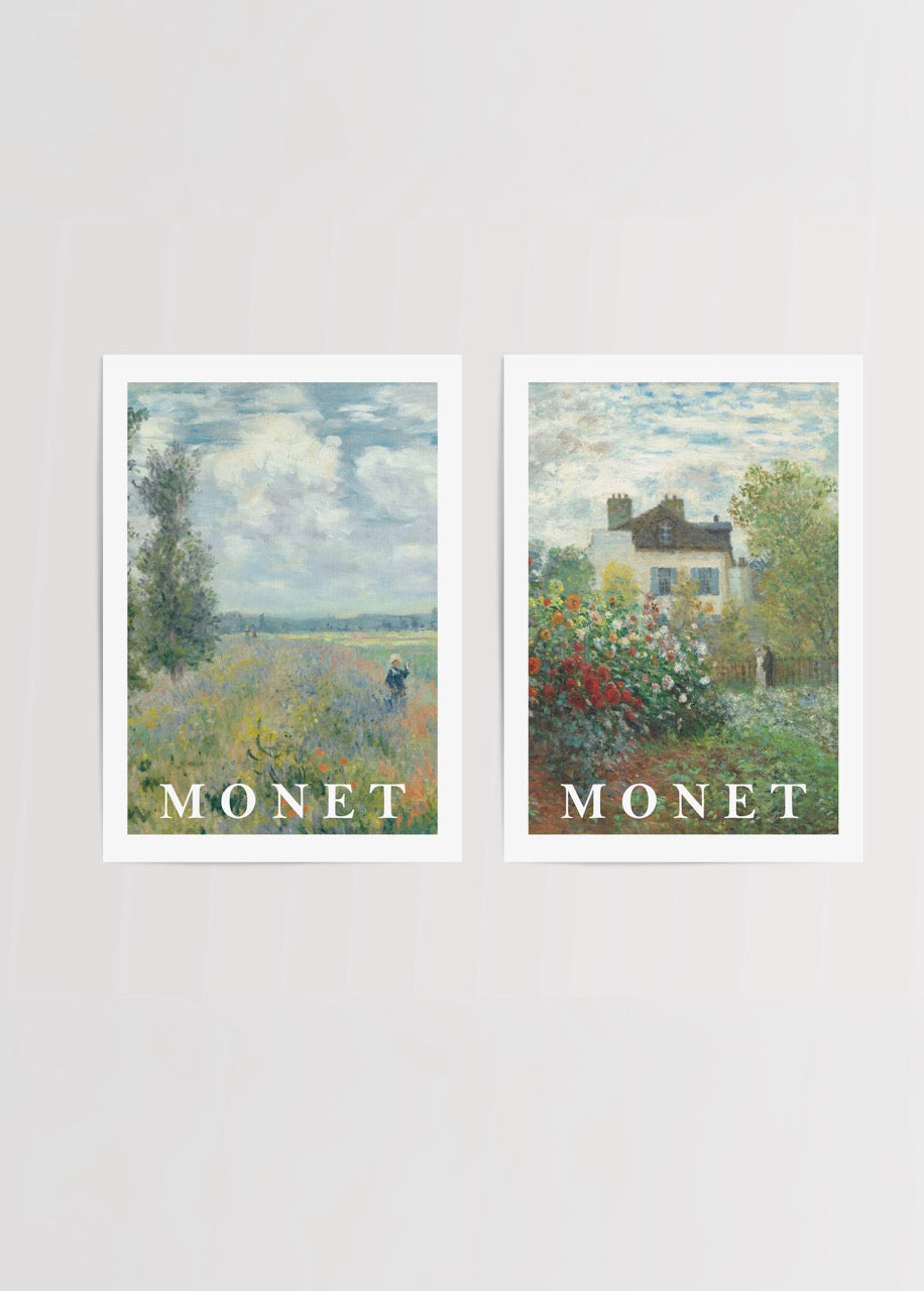 A set of vibrant floral landscapes capturing serene garden scenes.