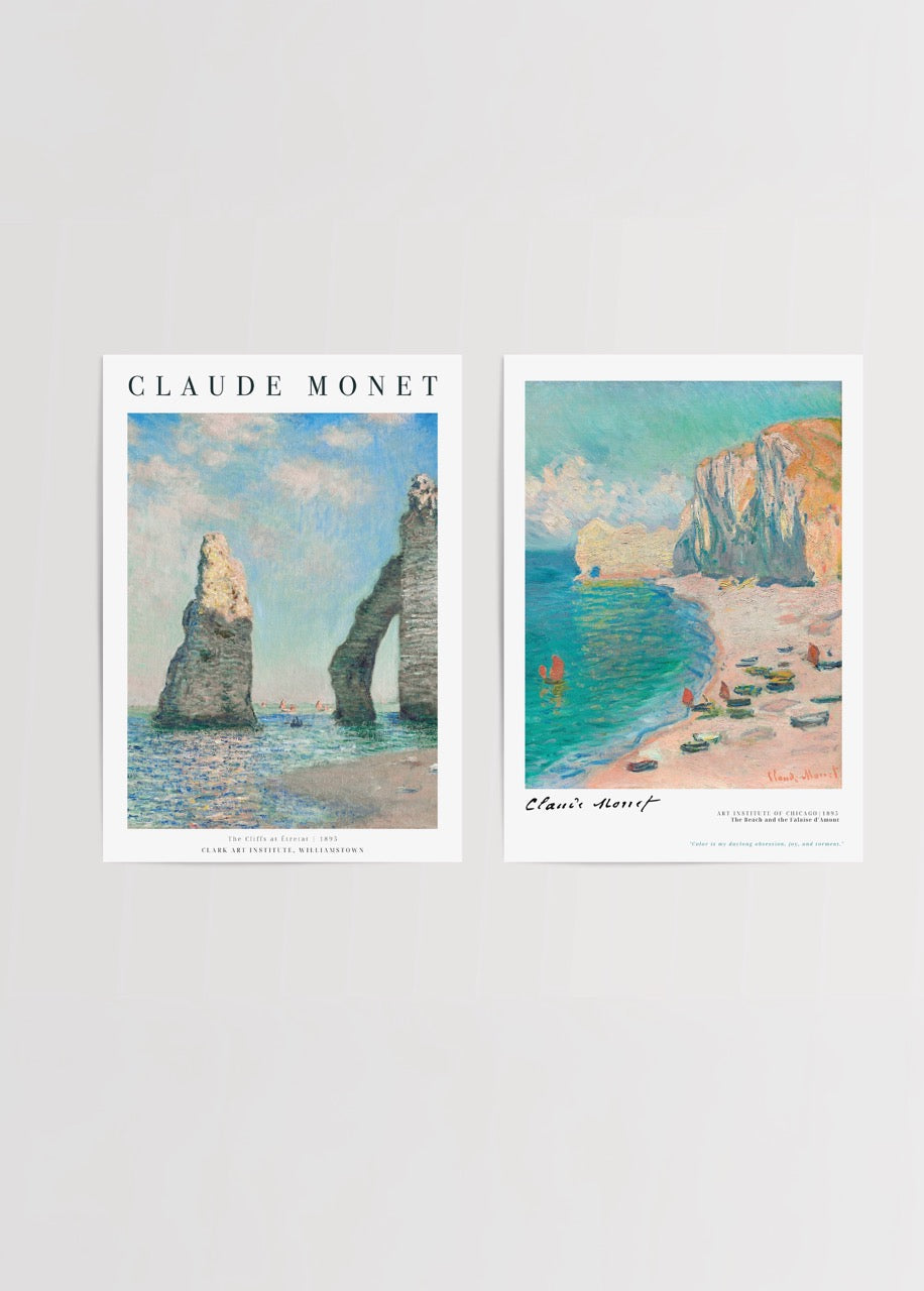 Coastal scenes featuring cliffs and beach, elegant art prints.