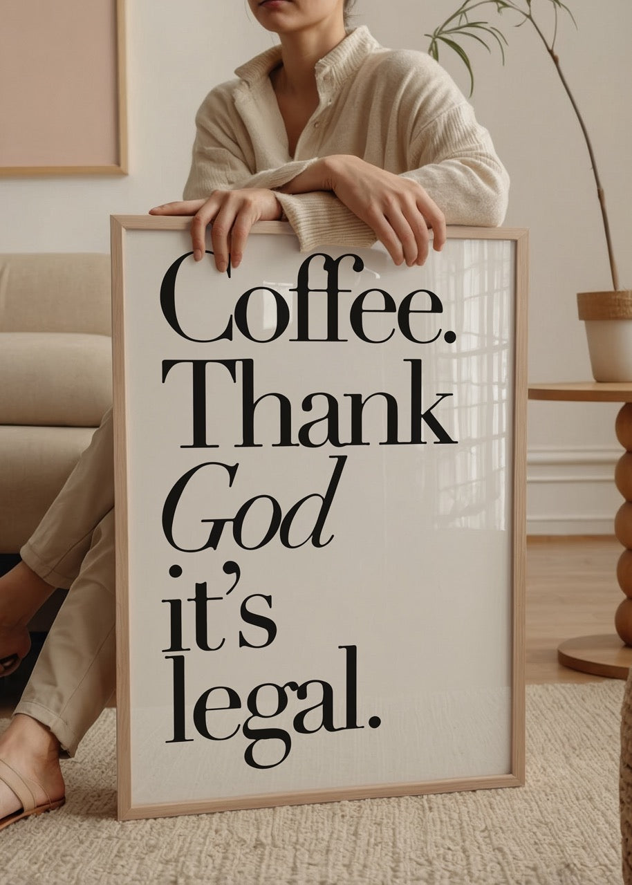 Typographic wall art featuring the phrase &
