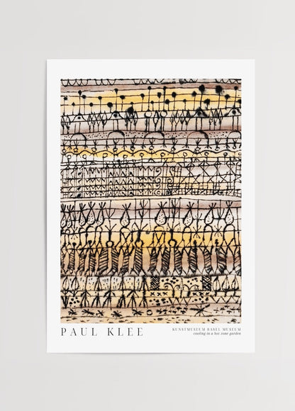 Paul Klee Cooling in a Hot Zone Garden art poster with intricate patterns.