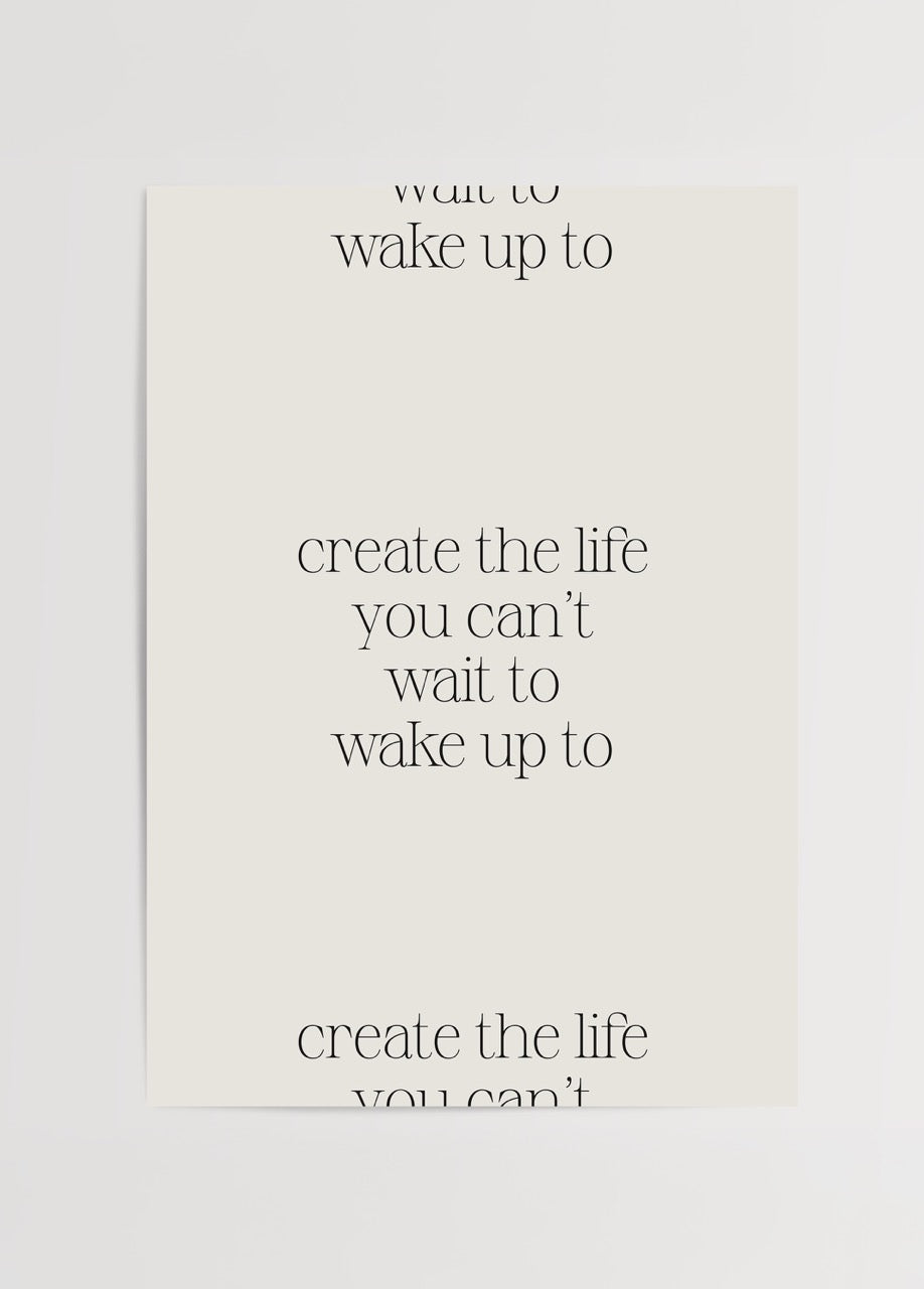 Minimalist motivational wall art with modern typography design.