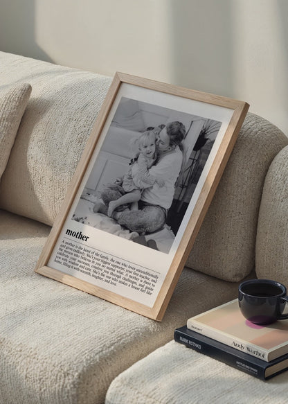 Heartfelt poster showcasing a mother and child in a loving embrace, perfect for home decor.