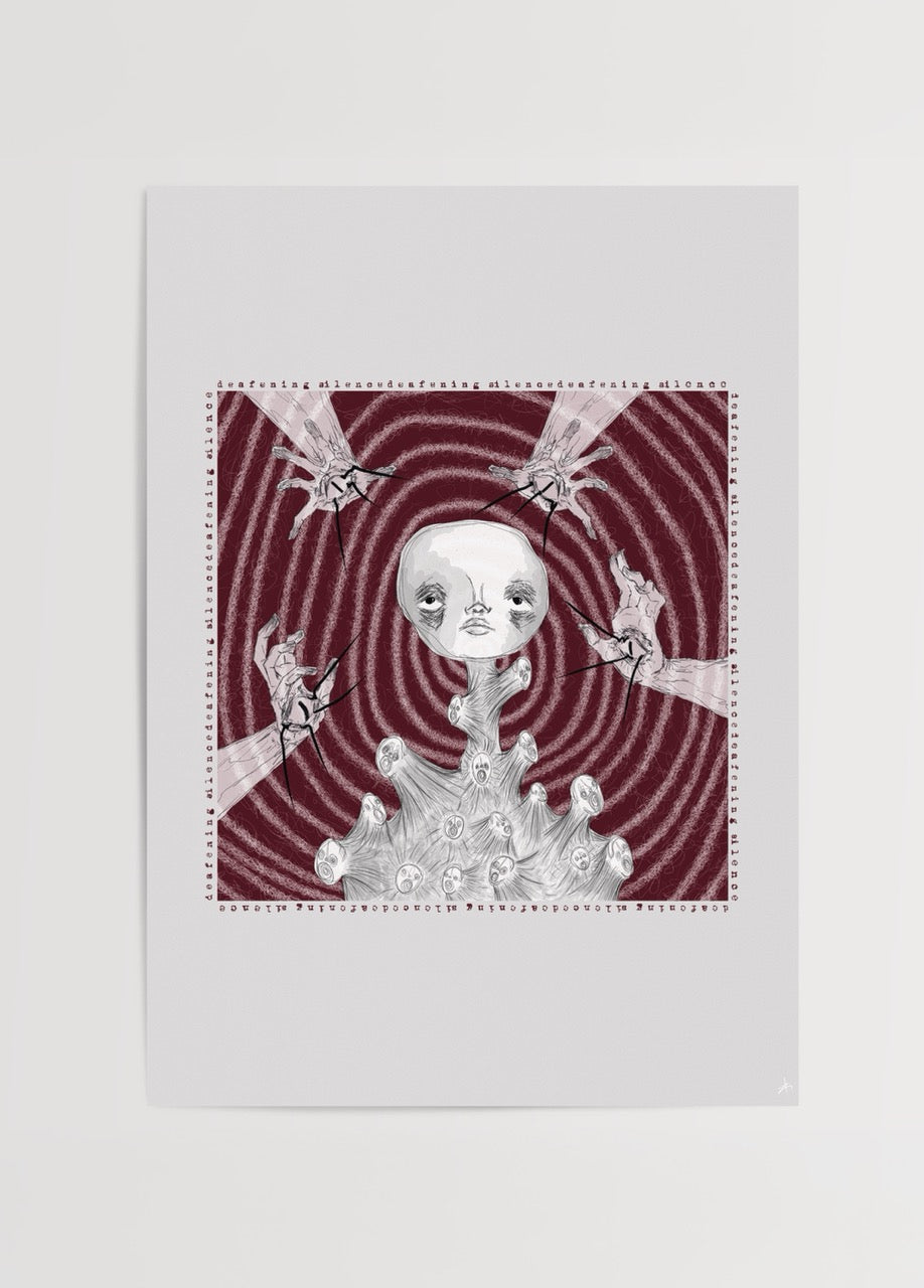 d e a f e n i n g s i l e n c e poster print featuring intricate illustrations.