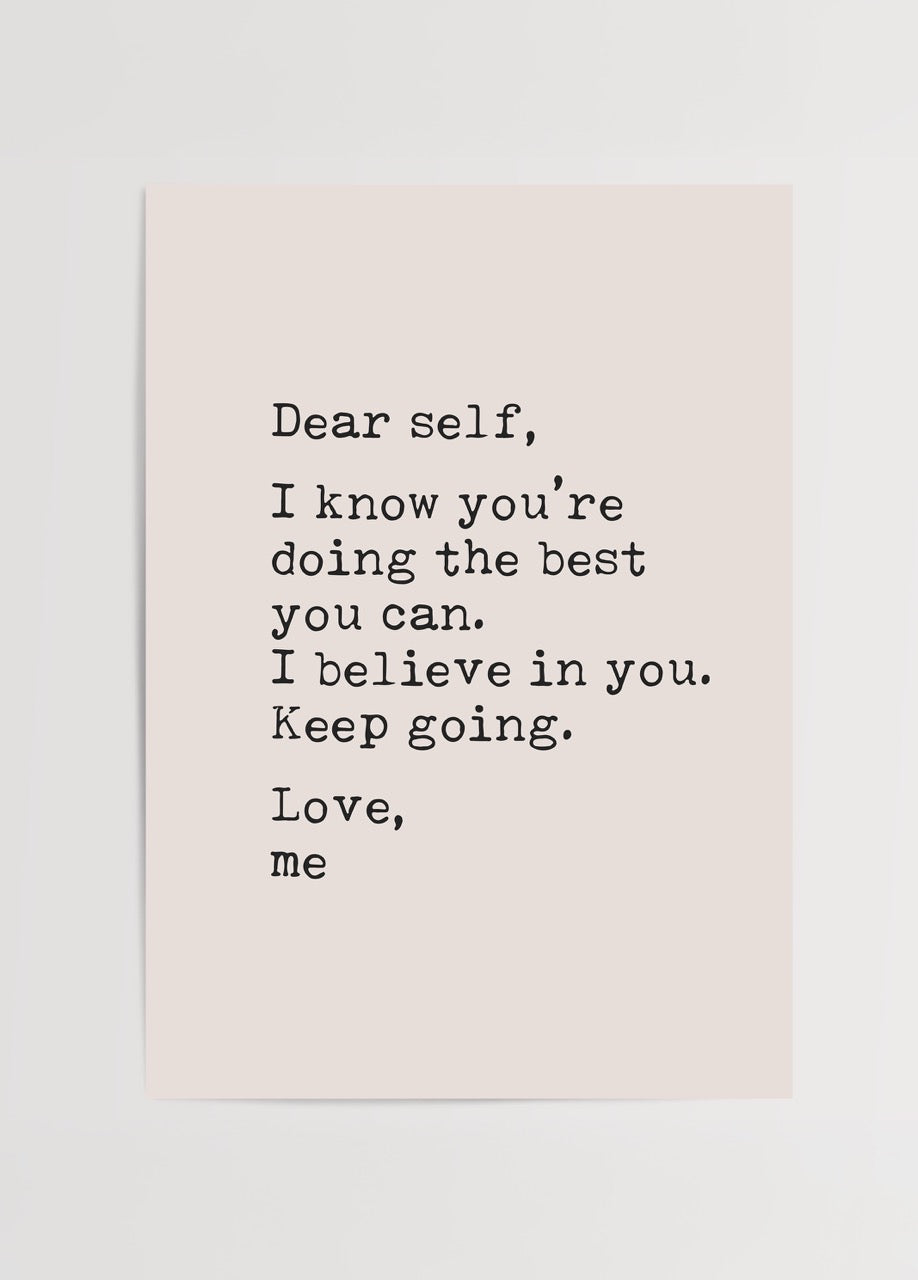 Minimalist motivational wall art featuring uplifting text for self-empowerment.