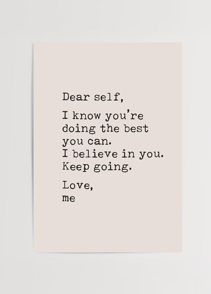 Minimalist motivational wall art featuring uplifting text for self-empowerment.