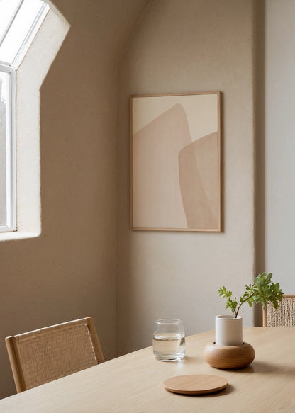 Ethereal Sands Abstract Wall Art with soft beige tones