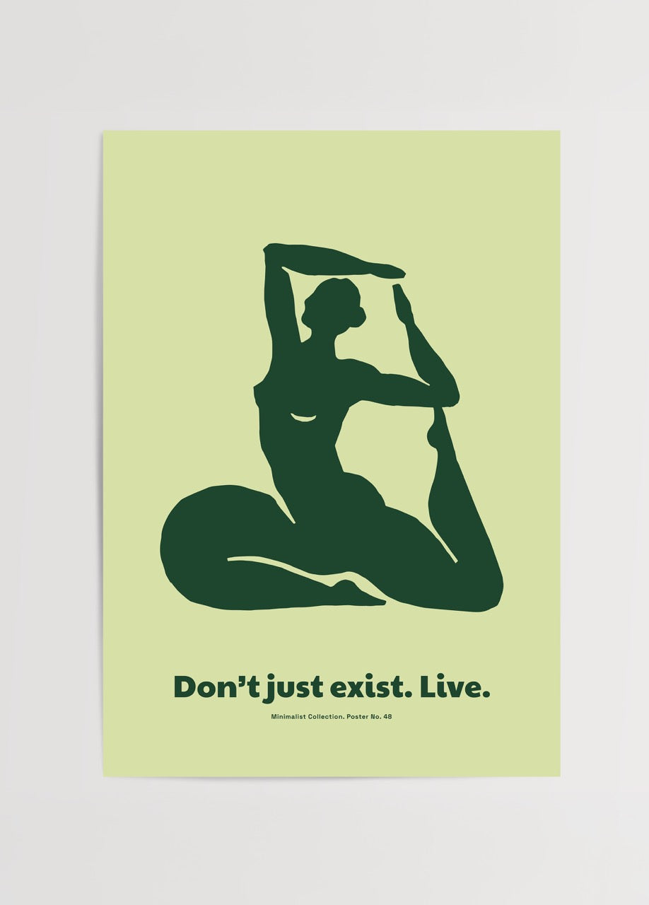 Minimalist poster featuring a silhouette and inspirational text.