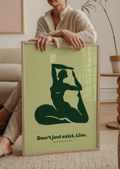 Minimalist poster featuring a silhouette and inspirational text.