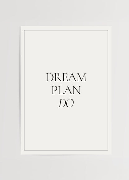 Inspire and Achieve Wall Art featuring bold typography on a minimalist background.