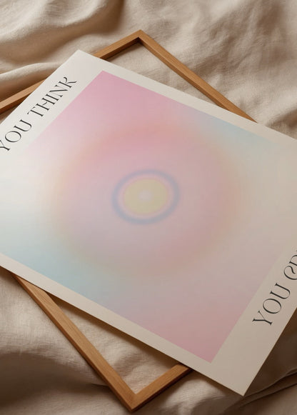 Abstract design featuring soft pastel colours with inspirational text for wall art.