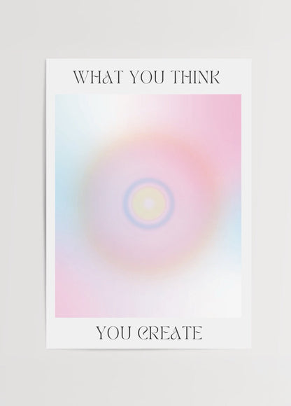Abstract design featuring soft pastel colours with inspirational text for wall art.
