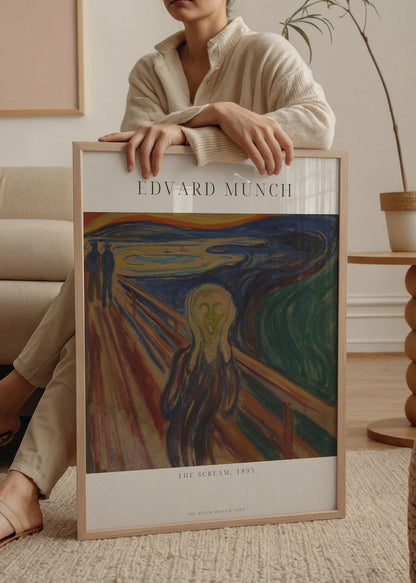 Art print of The Scream, featuring expressive colours and dramatic emotion.