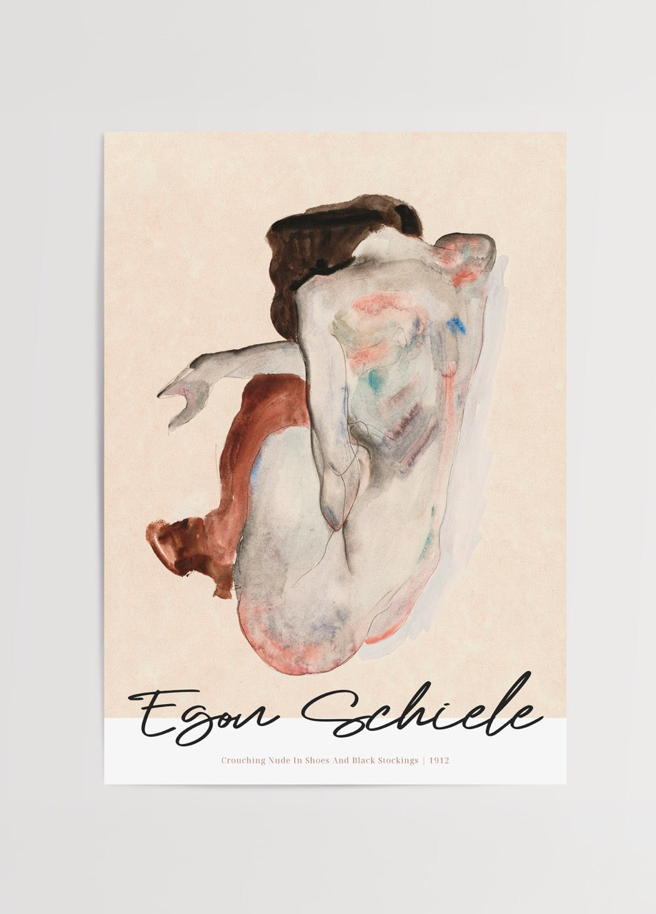 Abstract figurative art print featuring soft lines and warm tones.