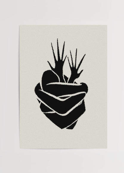 Embrace Heart Poster Baskı featuring an abstract heart design.