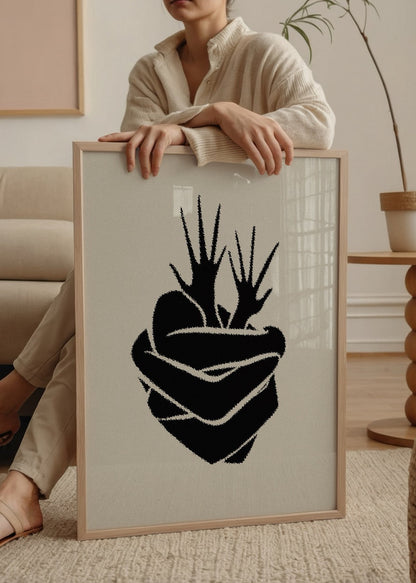 Embrace Heart Poster Baskı featuring an abstract heart design.