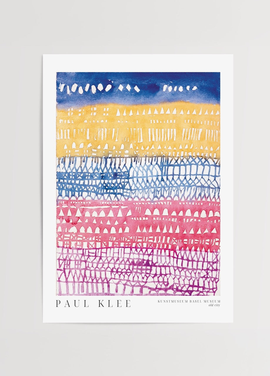 Vibrant abstract cityscape wall art showcasing a blend of colours.