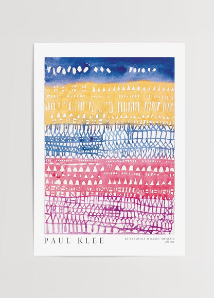 Vibrant abstract cityscape wall art showcasing a blend of colours.