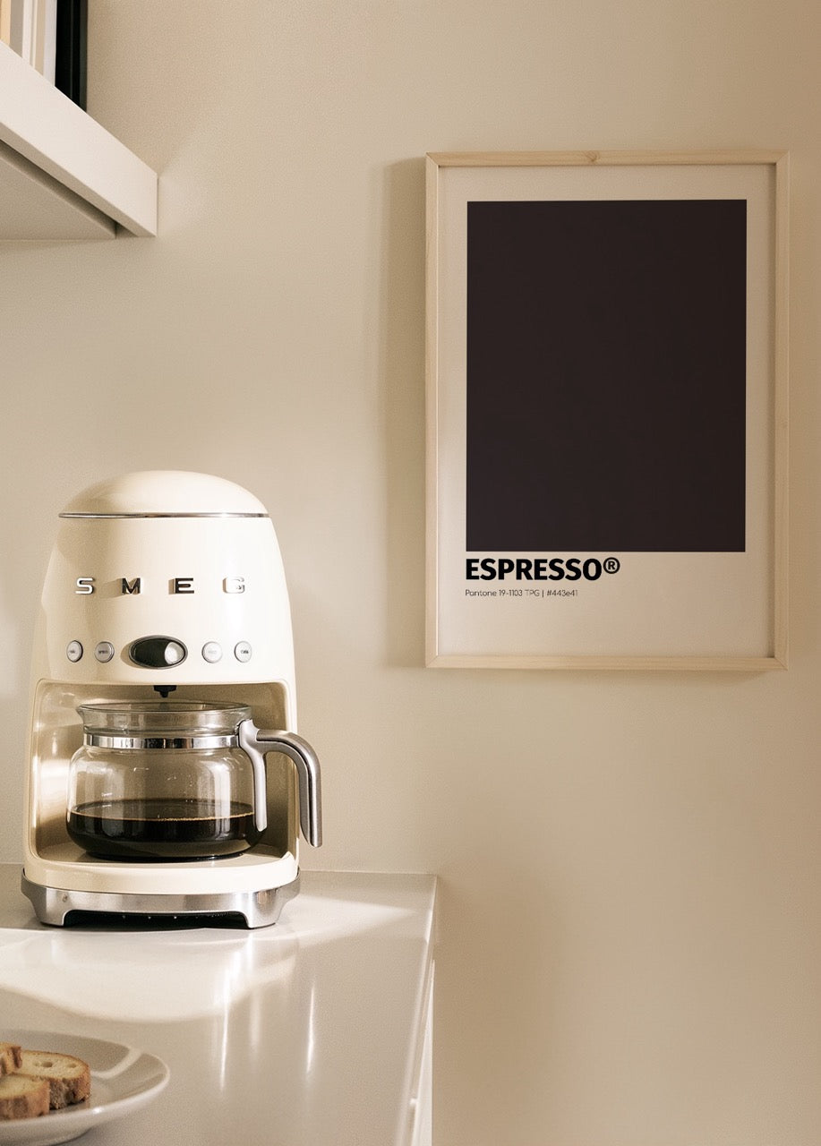 Minimalist espresso-themed wall art for modern interiors.