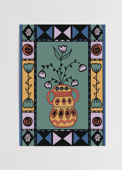 Ethnic Flowers Poster Print