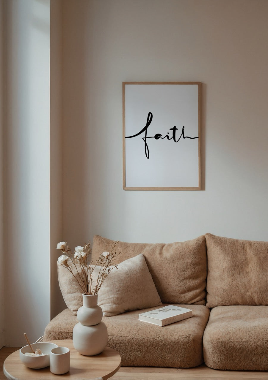 Minimalist wall art featuring the word &