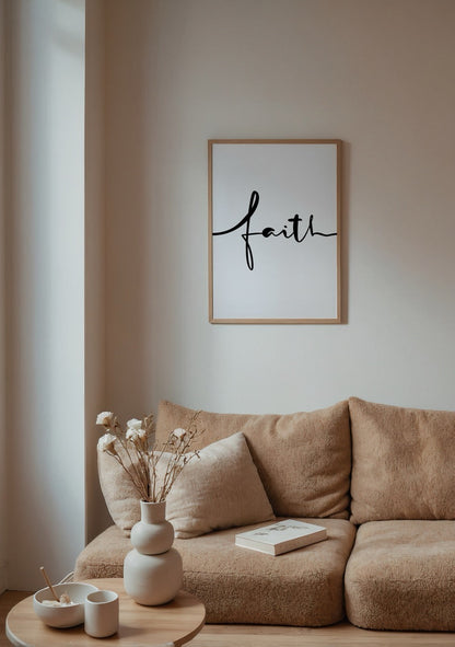 Minimalist wall art featuring the word &