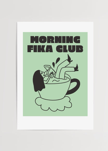 A whimsical illustration of a person in a cup, titled &