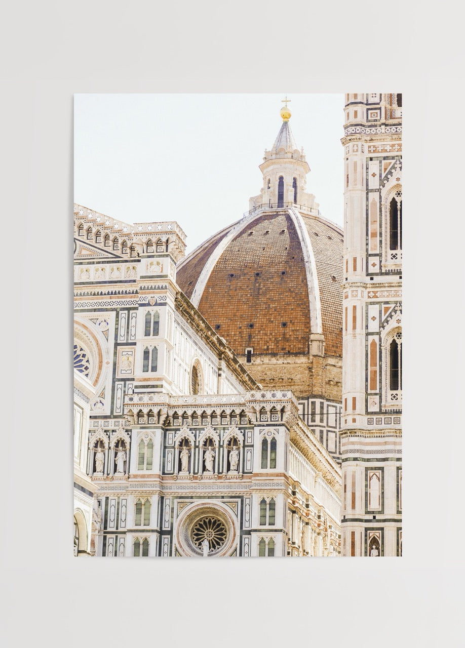 Detailed poster of Florence Cathedral showcasing its grand dome and intricate architecture.