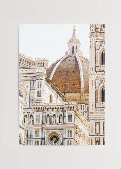 Detailed poster of Florence Cathedral showcasing its grand dome and intricate architecture.