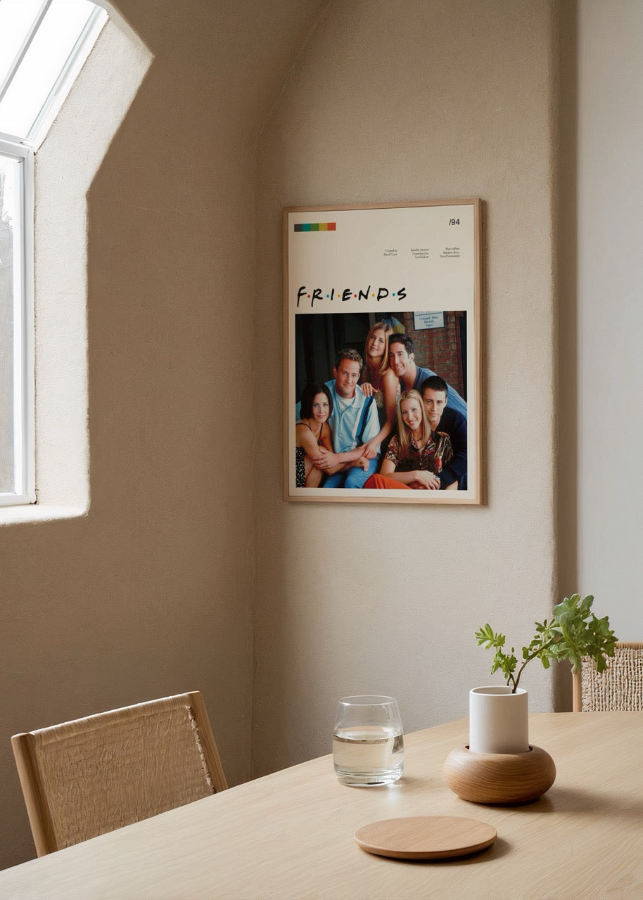 Iconic friendship wall art featuring a group of friends.