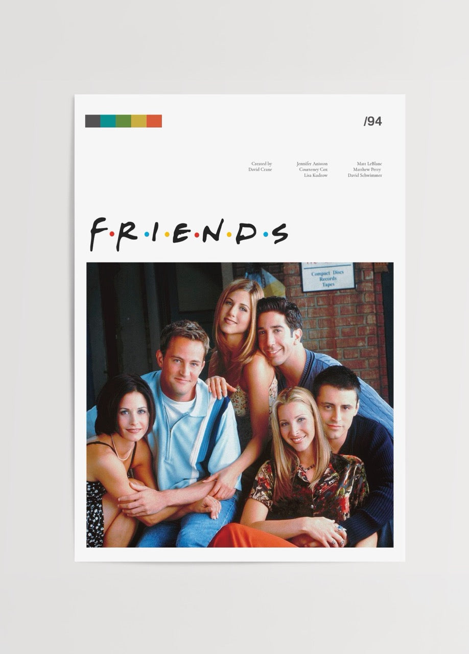Iconic friendship wall art featuring a group of friends.