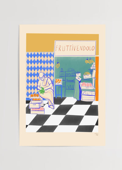 Fruit and Vegetable Seller Poster Print