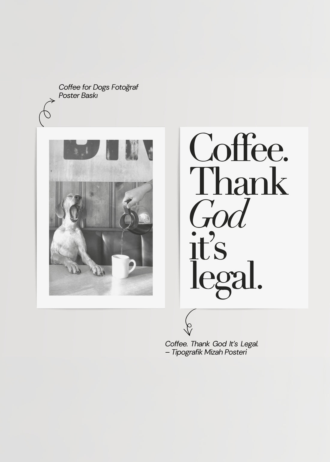 Coffee &amp; Dog 2’li Poster Seti