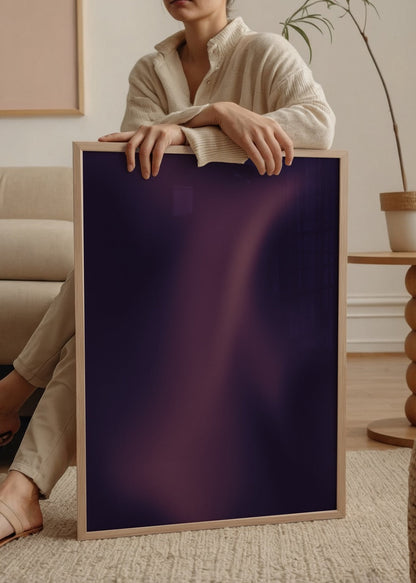 Abstract design with fluid purple and blue tones for wall art.