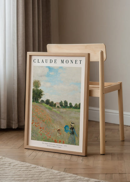 Captivating wall art print of a vibrant poppy meadow.