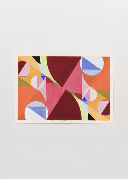 Vibrant geometric abstract poster print showcasing bold shapes and colours.
