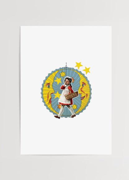 Whimsical Heidi Poster Print featuring a playful design and vibrant colours.