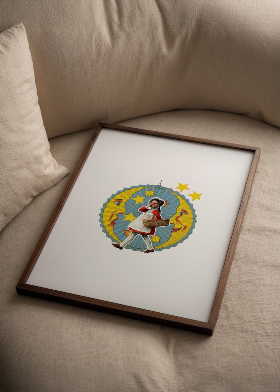 Whimsical Heidi Poster Print featuring a playful design and vibrant colours.