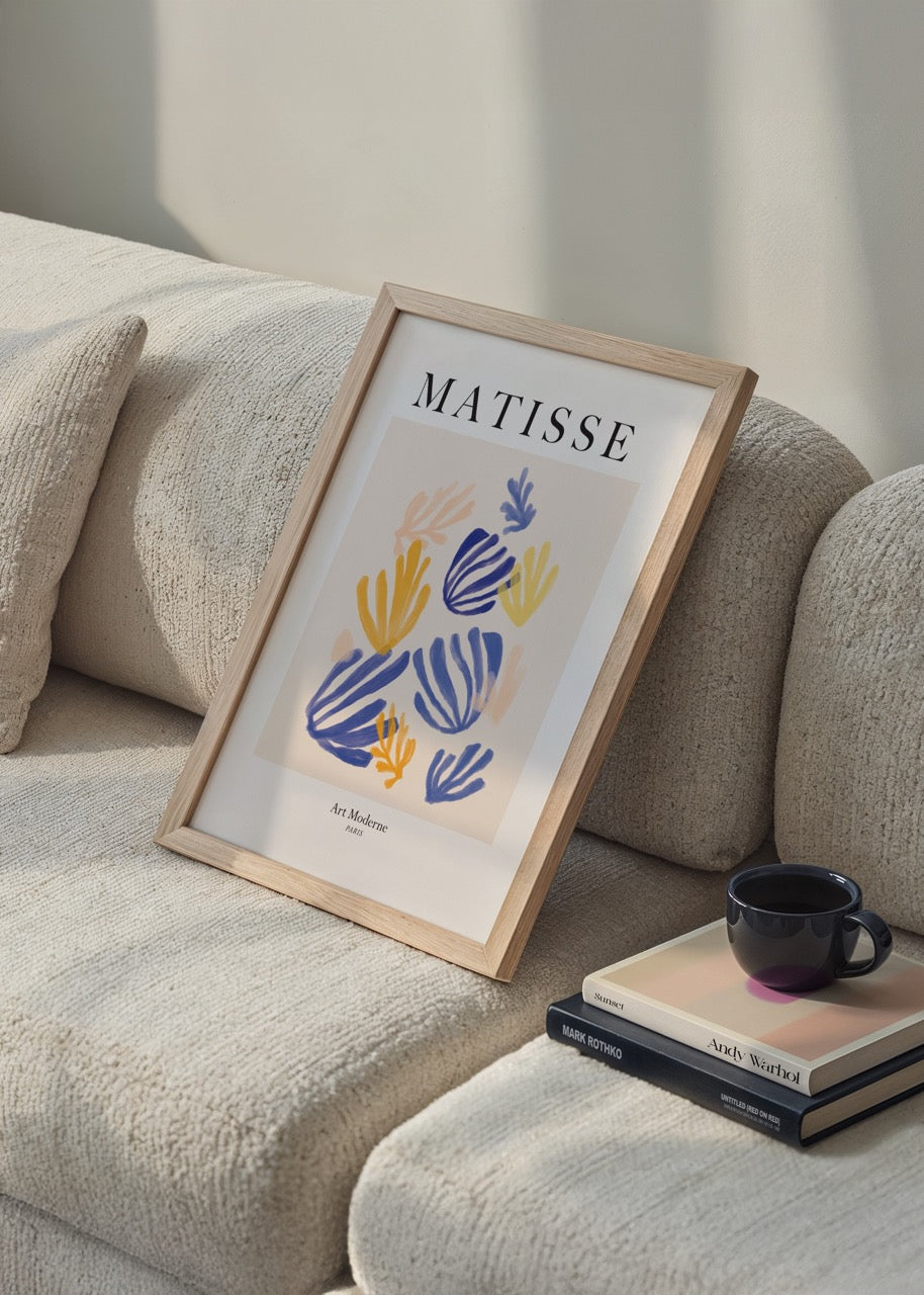 Vibrant modernist botanical wall art with organic shapes in soft hues.
