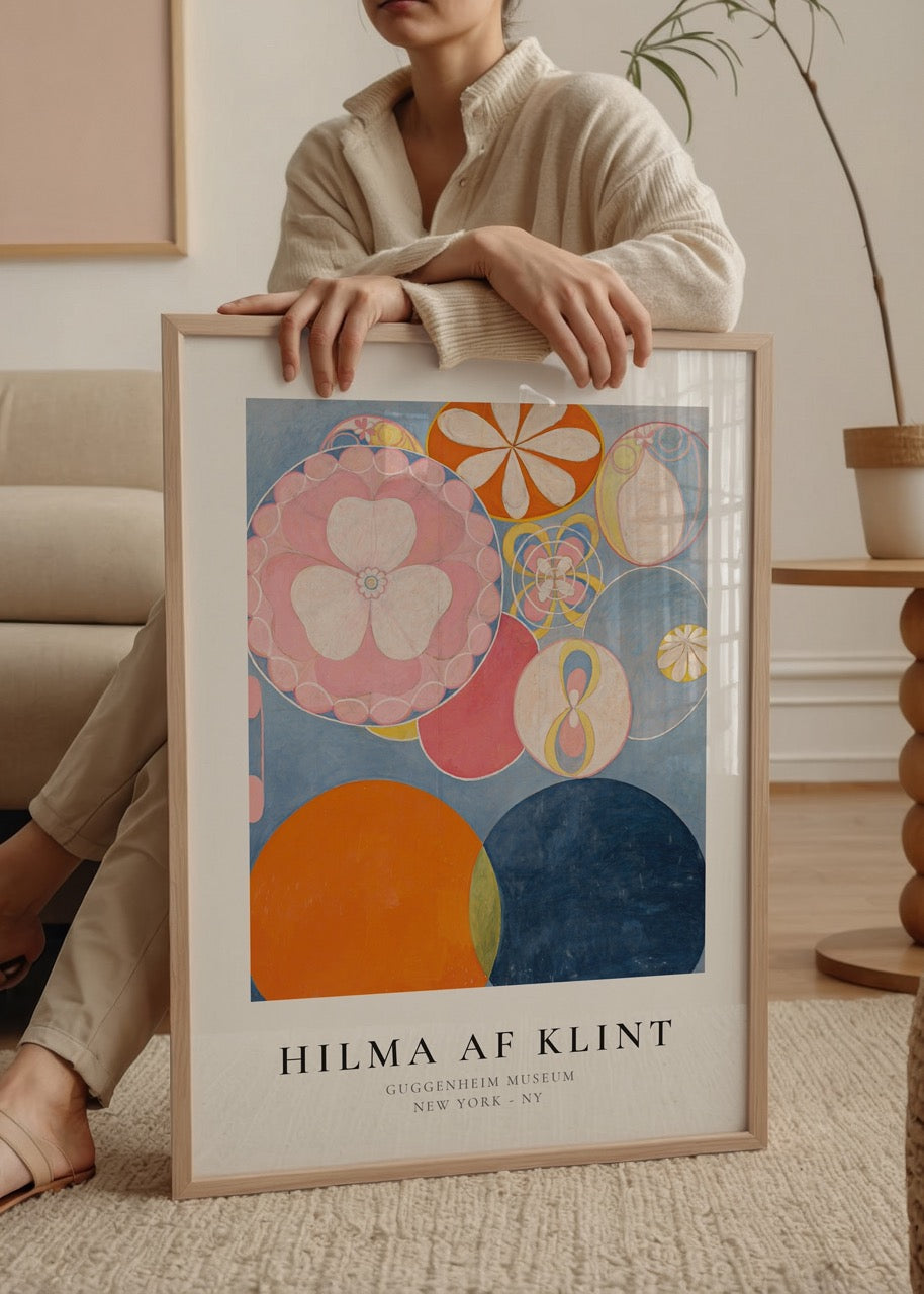 Vibrant geometric art print showcasing colourful circles and shapes.