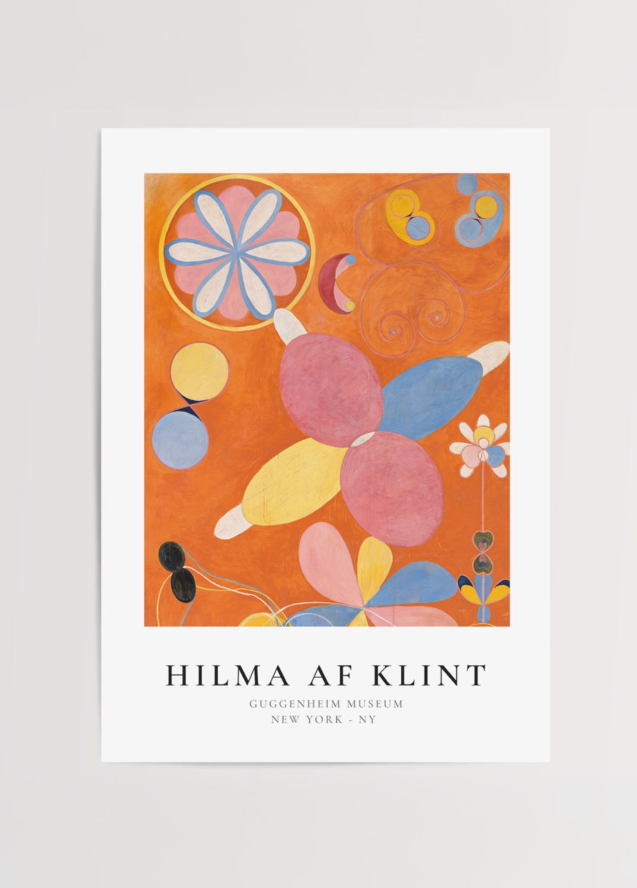 Vibrant abstract harmony poster art print with bold shapes and lively colours.