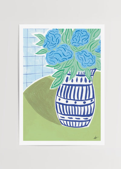 Blue Hydrangeas – Autumn Edition Poster Print